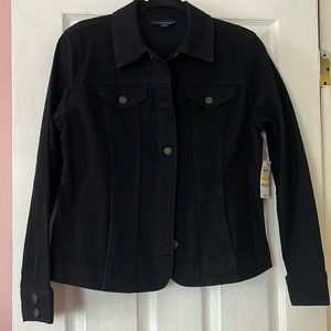 Charter Club Black Denim Jacket. NWT.